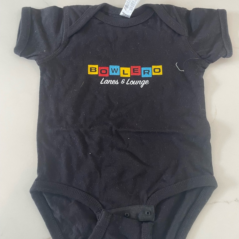 Bowlero Black Baby Onesie